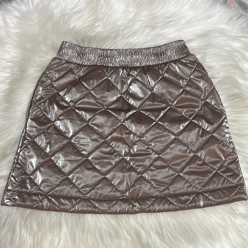 #0066 ATHLETA GIRLS. Size 16 fits like a Juniors 3-5 Metallic Mocha Puffer Skirt - Picture 2 of 10